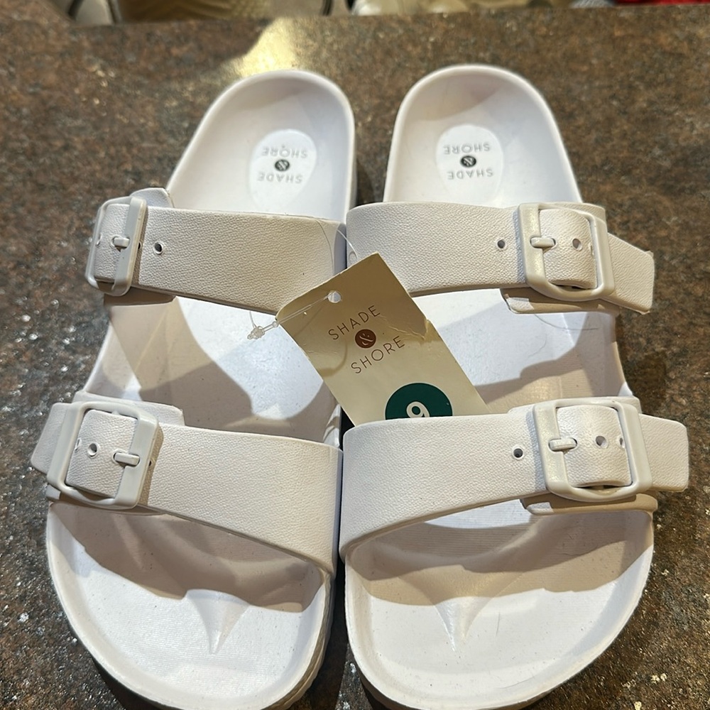 5/$25.00 shade & shore TARGET SLIDES flip flops tropical Hawaiian tiki beach NEW